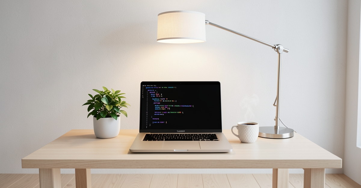 Modern desk setup for AI development